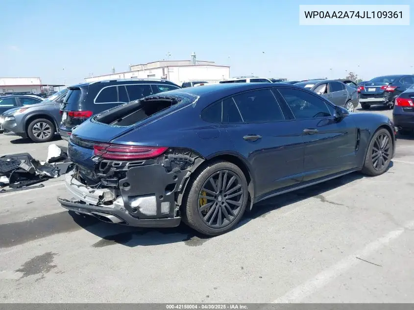2018 Porsche Panamera 4 VIN: WP0AA2A74JL109361 Lot: 42158004