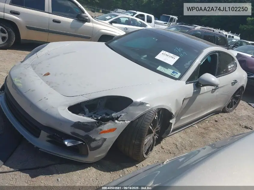 2018 Porsche Panamera 4 VIN: WP0AA2A74JL102250 Lot: 42503581
