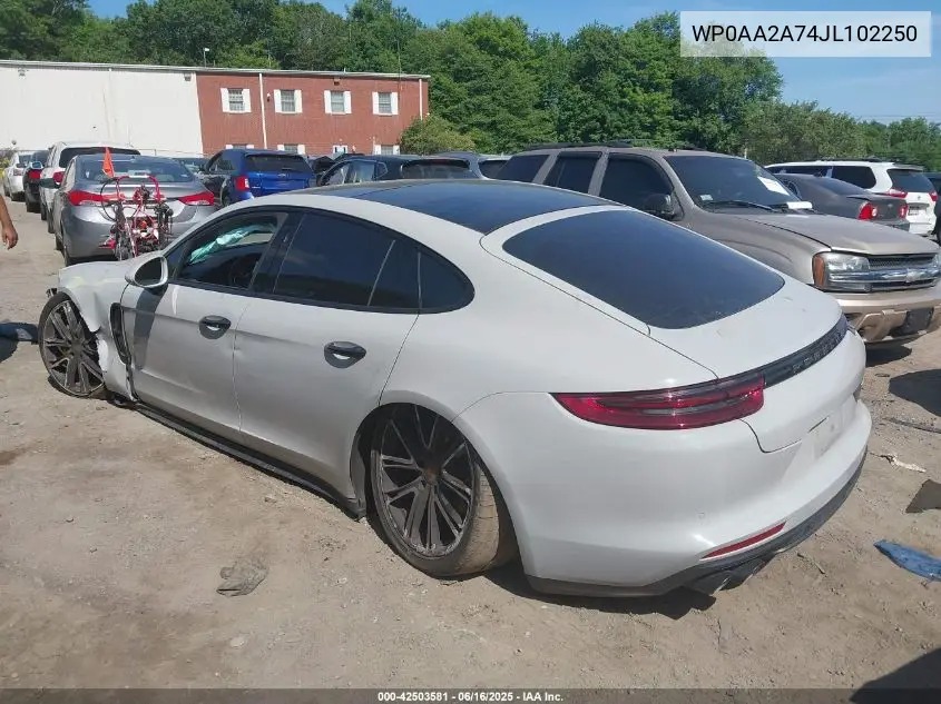 2018 Porsche Panamera 4 VIN: WP0AA2A74JL102250 Lot: 42503581