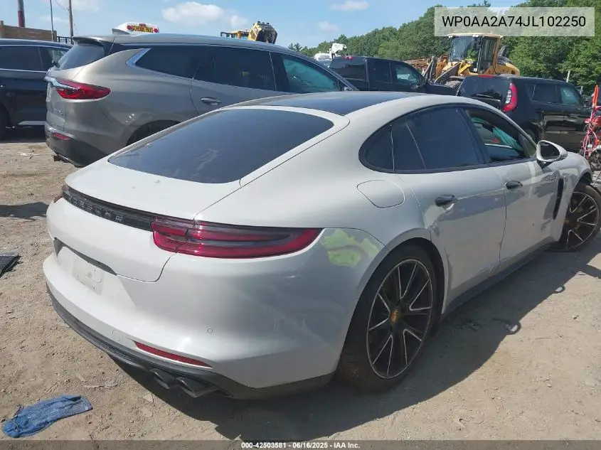 2018 Porsche Panamera 4 VIN: WP0AA2A74JL102250 Lot: 42503581