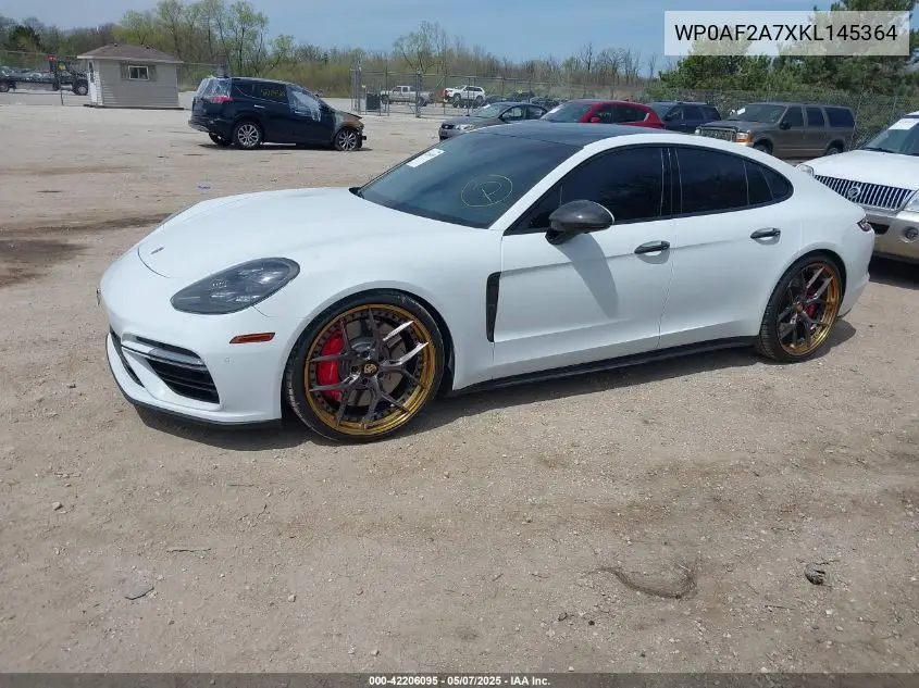 2019 Porsche Panamera Turbo VIN: WP0AF2A7XKL145364 Lot: 42206095