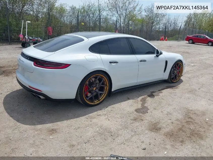 2019 Porsche Panamera Turbo VIN: WP0AF2A7XKL145364 Lot: 42206095