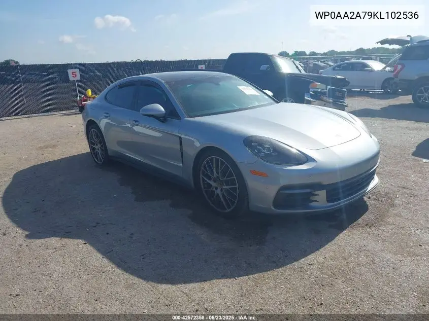 2019 Porsche Panamera 4 VIN: WP0AA2A79KL102536 Lot: 42572358