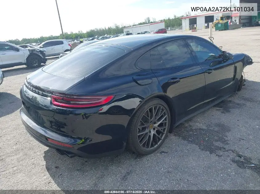 2019 Porsche Panamera 4 VIN: WP0AA2A72KL101034 Lot: 42684156