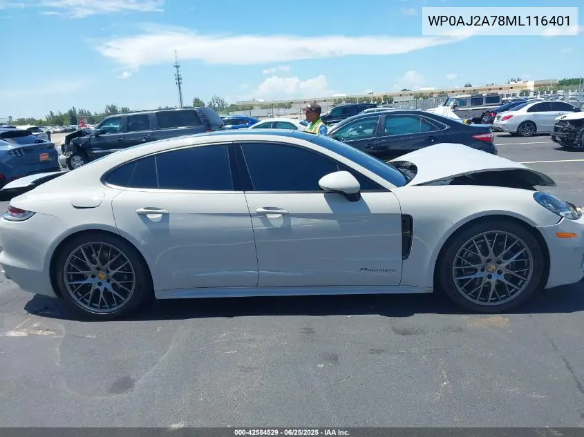 2021 Porsche Panamera 4 VIN: WP0AJ2A78ML116401 Lot: 42584529