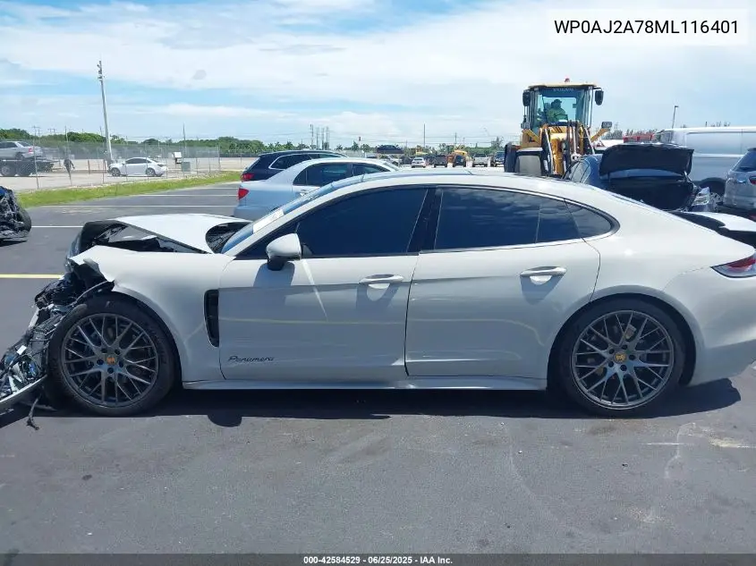 2021 Porsche Panamera 4 VIN: WP0AJ2A78ML116401 Lot: 42584529