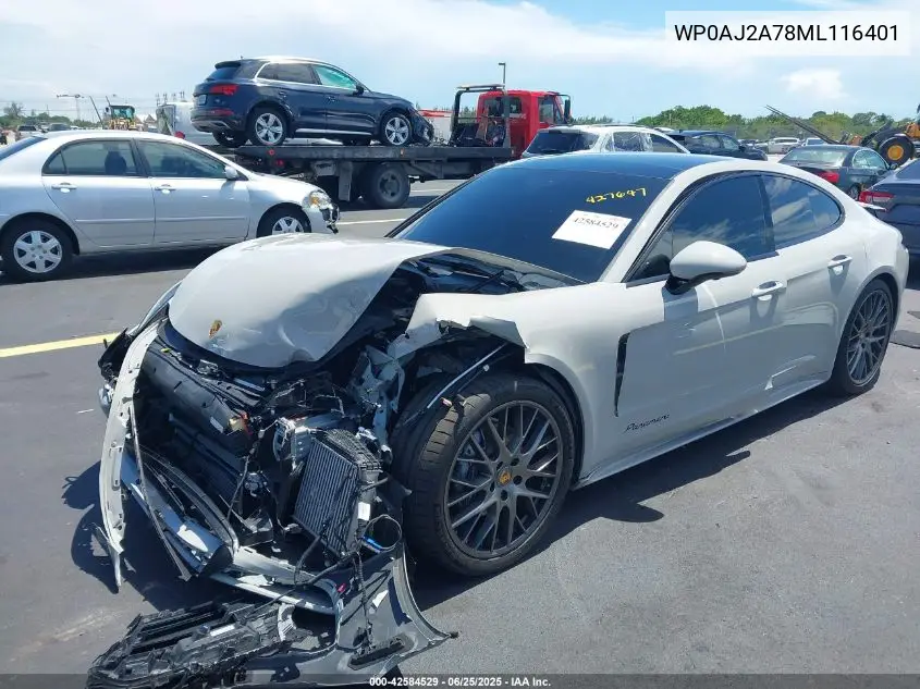 2021 Porsche Panamera 4 VIN: WP0AJ2A78ML116401 Lot: 42584529