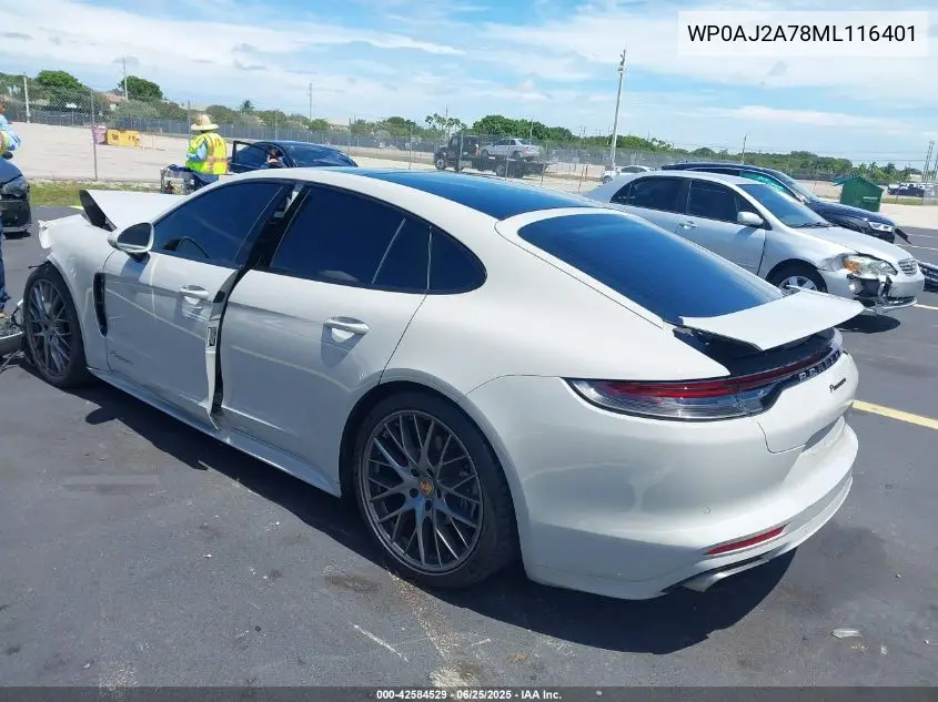 2021 Porsche Panamera 4 VIN: WP0AJ2A78ML116401 Lot: 42584529