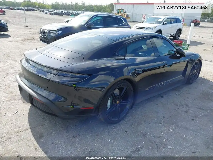 2020 Porsche Taycan 4S VIN: WP0AB2Y18LSA50468 Lot: 42070063