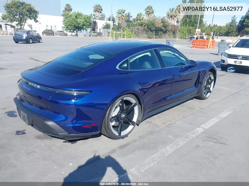 2020 Porsche Taycan 4S VIN: WP0AB2Y16LSA52977 Lot: 42617619
