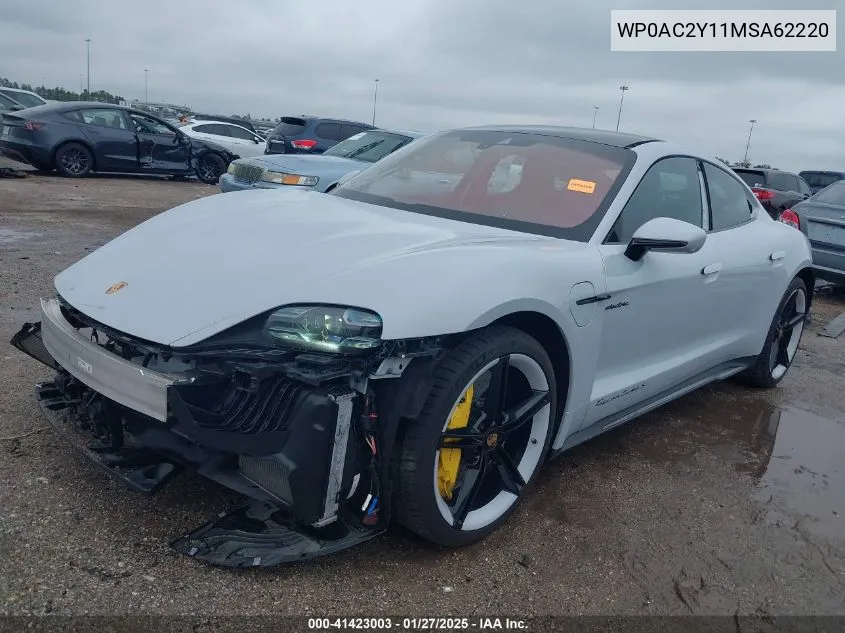 2021 Porsche Taycan Turbo S VIN: WP0AC2Y11MSA62220 Lot: 41423003