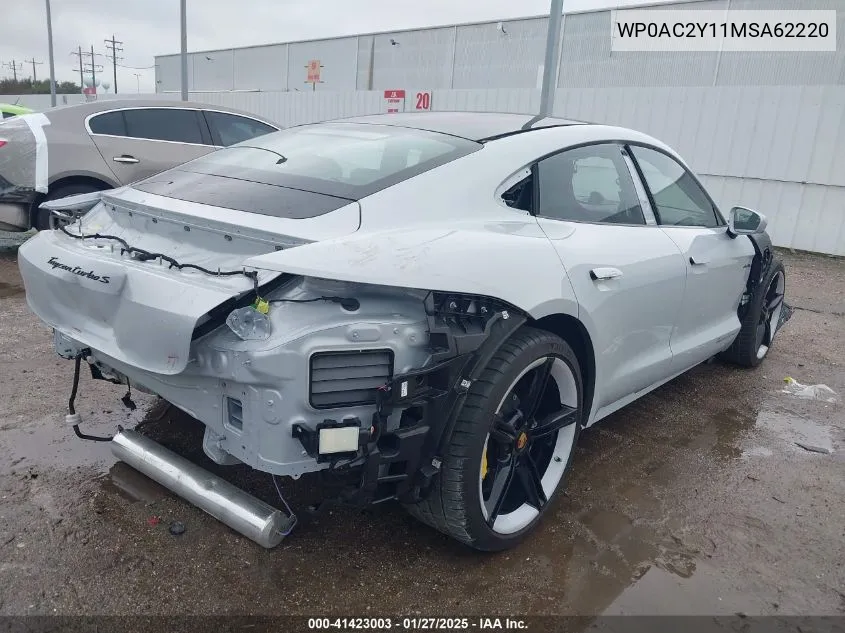 2021 Porsche Taycan Turbo S VIN: WP0AC2Y11MSA62220 Lot: 41423003