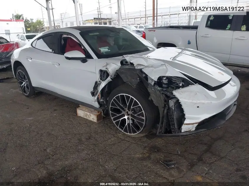 2021 Porsche Taycan VIN: WP0AA2Y19MSA19122 Lot: 41925232