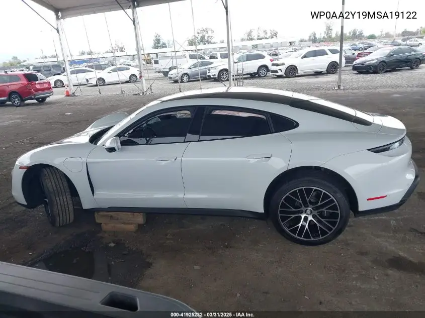 2021 Porsche Taycan VIN: WP0AA2Y19MSA19122 Lot: 41925232