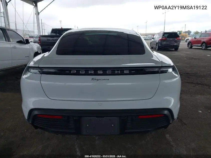 2021 Porsche Taycan VIN: WP0AA2Y19MSA19122 Lot: 41925232