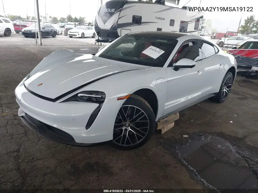 2021 Porsche Taycan VIN: WP0AA2Y19MSA19122 Lot: 41925232