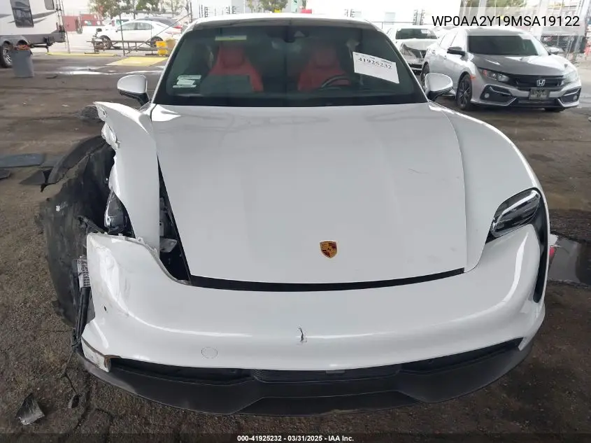 2021 Porsche Taycan VIN: WP0AA2Y19MSA19122 Lot: 41925232