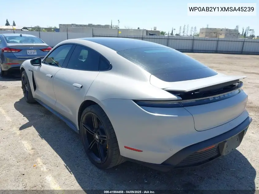 2021 Porsche Taycan 4S VIN: WP0AB2Y1XMSA45239 Lot: 41984458