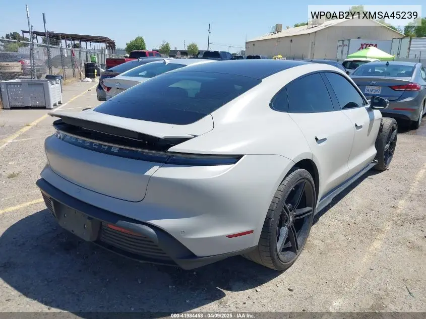 2021 Porsche Taycan 4S VIN: WP0AB2Y1XMSA45239 Lot: 41984458