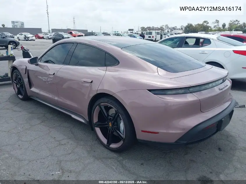 2021 Porsche Taycan VIN: WP0AA2Y12MSA16174 Lot: 42243150