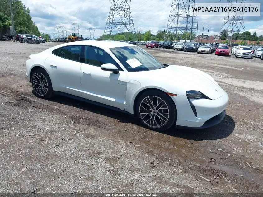 2021 Porsche Taycan VIN: WP0AA2Y16MSA16176 Lot: 42347504
