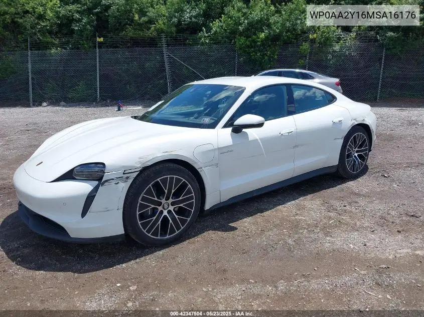 2021 Porsche Taycan VIN: WP0AA2Y16MSA16176 Lot: 42347504