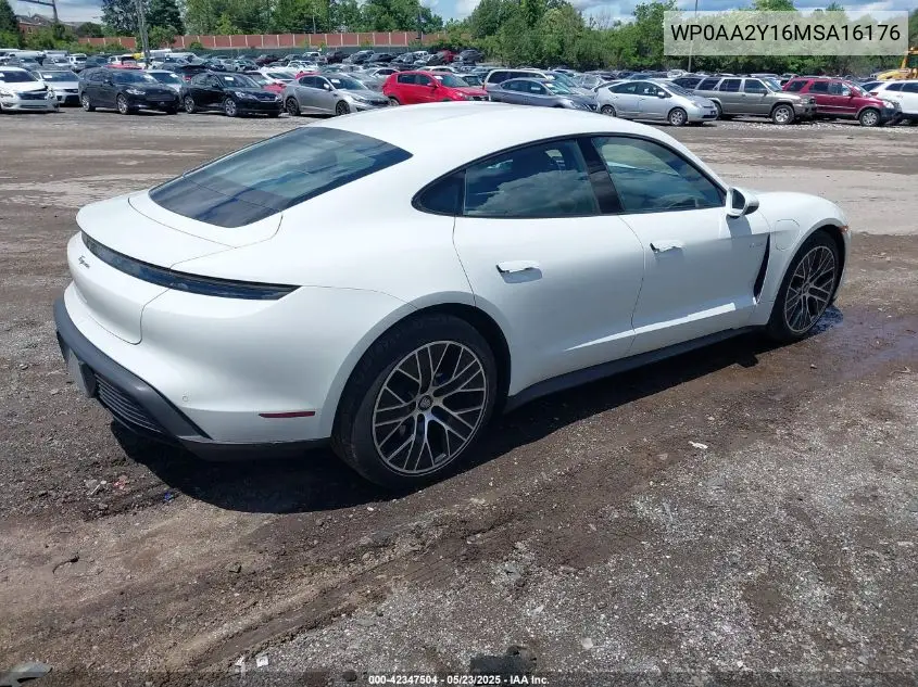 2021 Porsche Taycan VIN: WP0AA2Y16MSA16176 Lot: 42347504