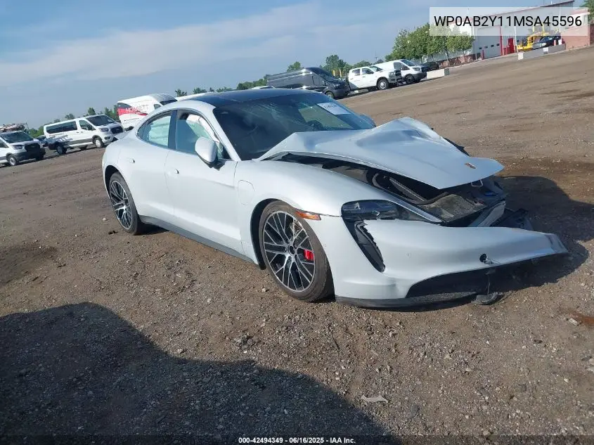 2021 Porsche Taycan 4S VIN: WP0AB2Y11MSA45596 Lot: 42494349