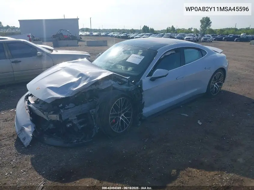 2021 Porsche Taycan 4S VIN: WP0AB2Y11MSA45596 Lot: 42494349