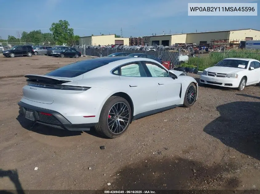 2021 Porsche Taycan 4S VIN: WP0AB2Y11MSA45596 Lot: 42494349
