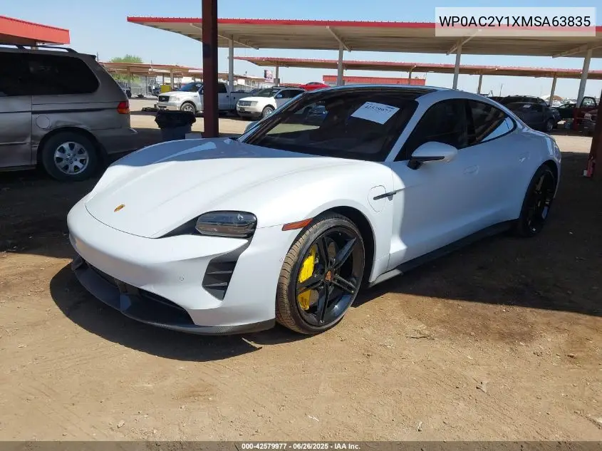 2021 Porsche Taycan Turbo/Turbo S VIN: WP0AC2Y1XMSA63835 Lot: 42579977
