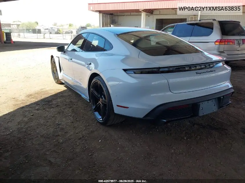 2021 Porsche Taycan Turbo/Turbo S VIN: WP0AC2Y1XMSA63835 Lot: 42579977