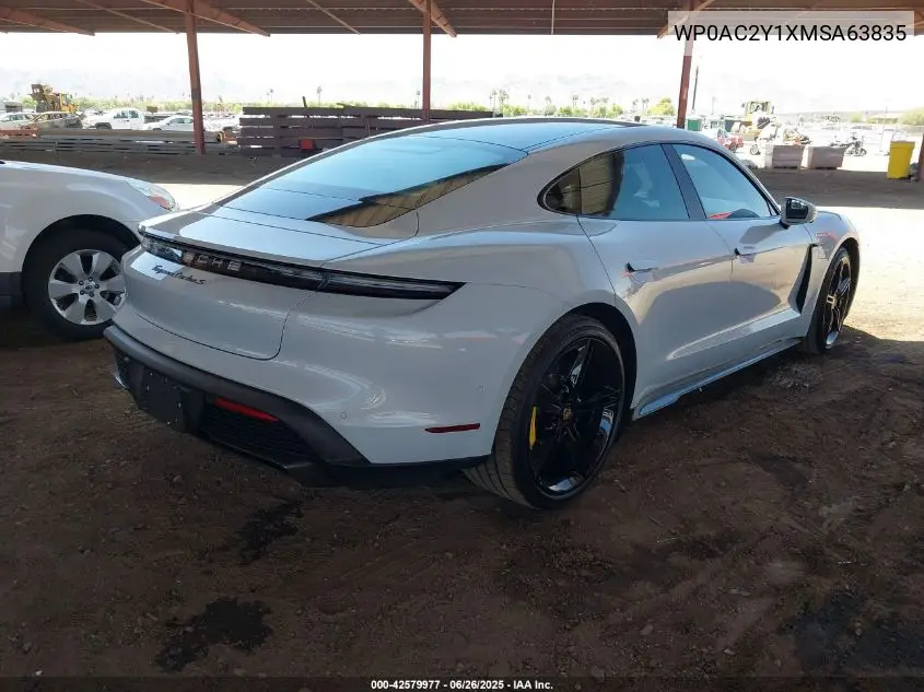 2021 Porsche Taycan Turbo/Turbo S VIN: WP0AC2Y1XMSA63835 Lot: 42579977