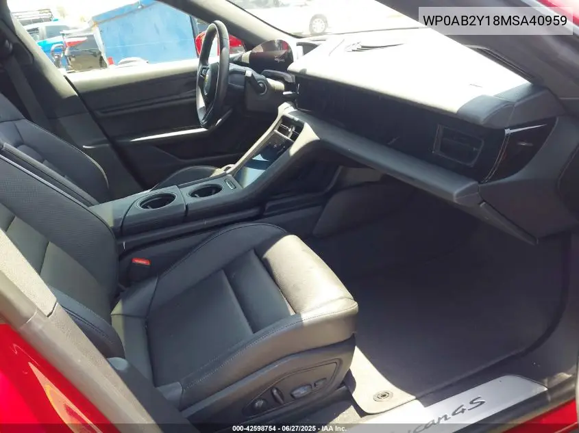 2021 Porsche Taycan 4S VIN: WP0AB2Y18MSA40959 Lot: 42598754