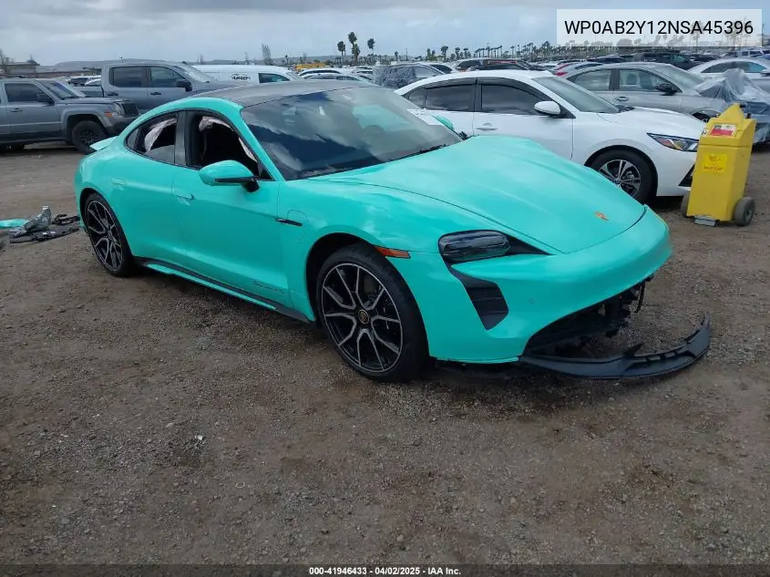 2022 Porsche Taycan 4S VIN: WP0AB2Y12NSA45396 Lot: 41946433