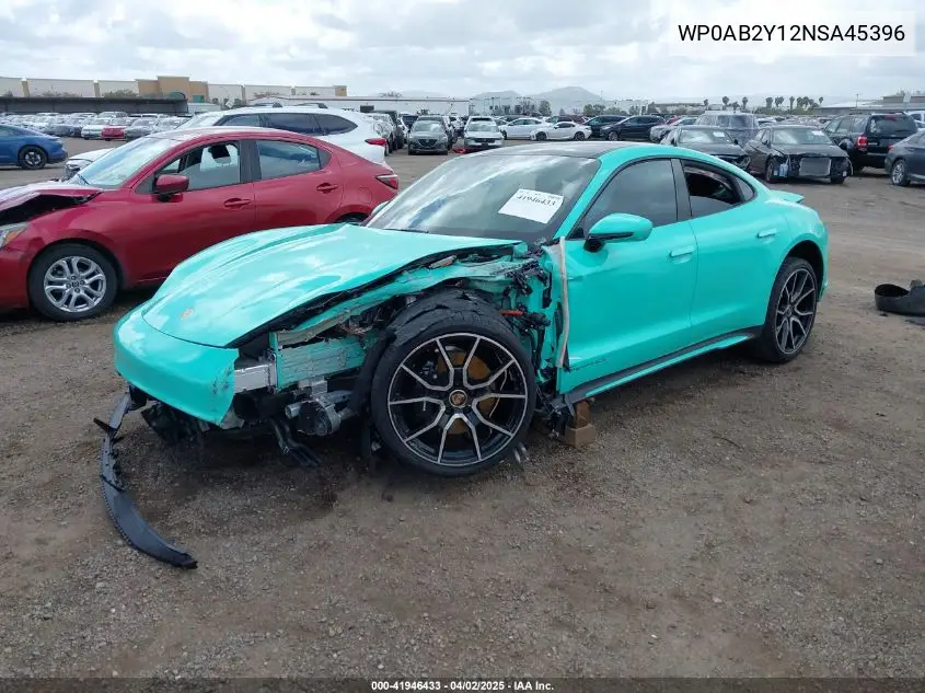 2022 Porsche Taycan 4S VIN: WP0AB2Y12NSA45396 Lot: 41946433