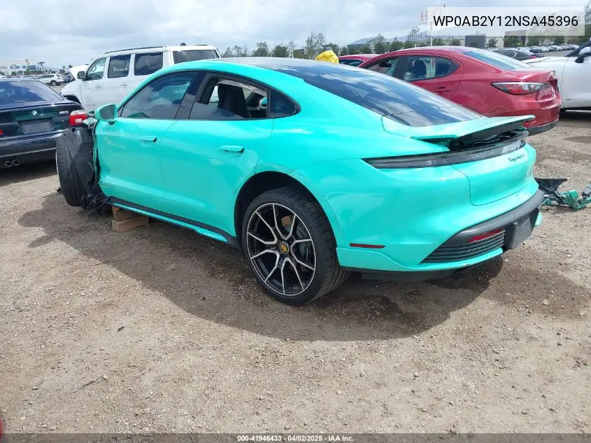 2022 Porsche Taycan 4S VIN: WP0AB2Y12NSA45396 Lot: 41946433