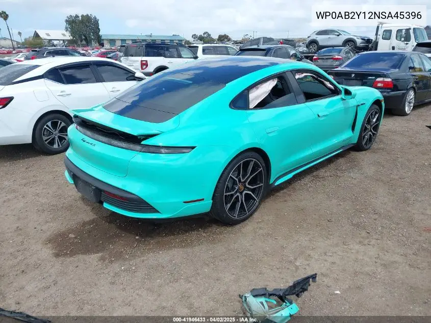 2022 Porsche Taycan 4S VIN: WP0AB2Y12NSA45396 Lot: 41946433