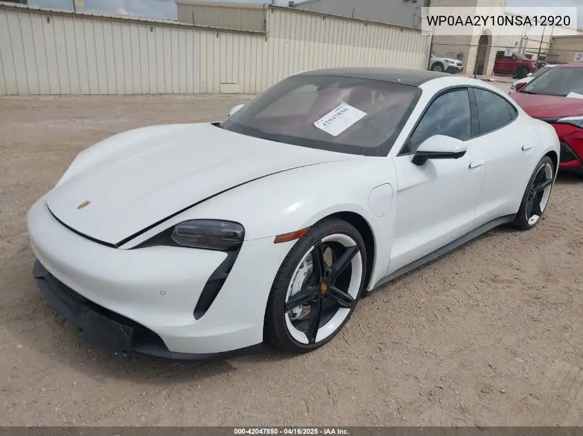 2022 Porsche Taycan VIN: WP0AA2Y10NSA12920 Lot: 42047850