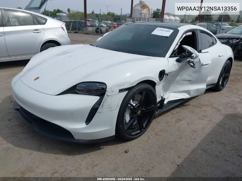 2022 Porsche Taycan VIN: WP0AA2Y12NSA13356 Lot: 42083009