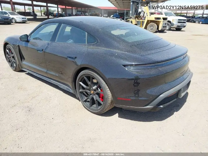 2022 Porsche Taycan Gts VIN: WP0AD2Y12NSA59275 Lot: 42170547