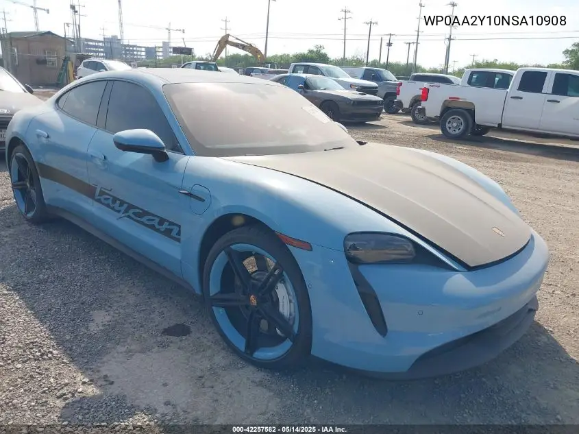 2022 Porsche Taycan VIN: WP0AA2Y10NSA10908 Lot: 42257582