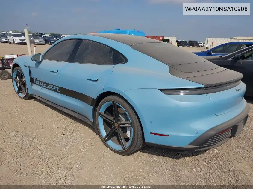 2022 Porsche Taycan VIN: WP0AA2Y10NSA10908 Lot: 42257582