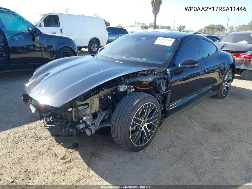 2024 Porsche Taycan VIN: WP0AA2Y17RSA11446 Lot: 42002260