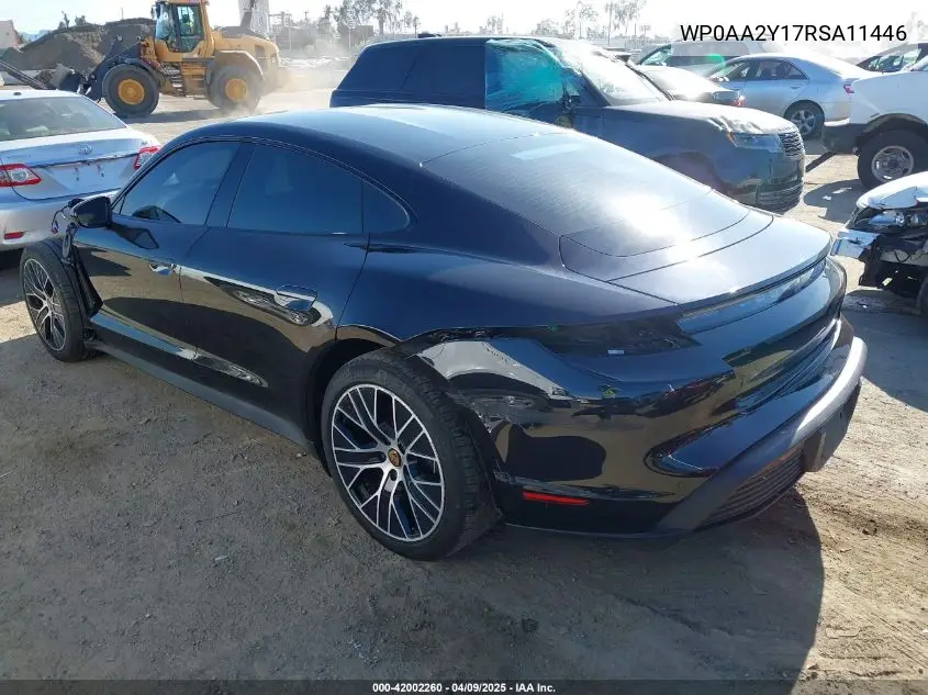 2024 Porsche Taycan VIN: WP0AA2Y17RSA11446 Lot: 42002260