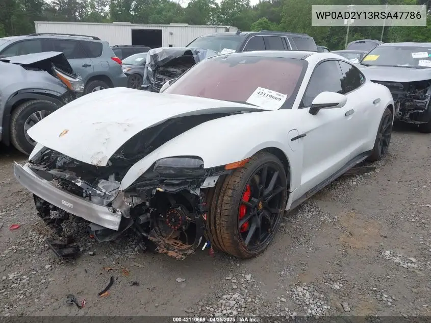 2024 Porsche Taycan Gts VIN: WP0AD2Y13RSA47786 Lot: 42110669
