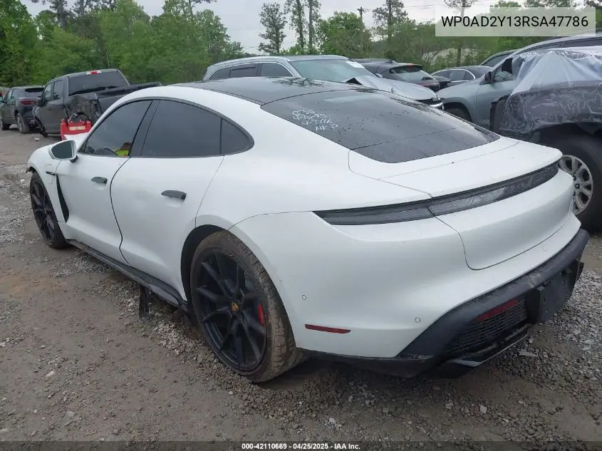 2024 Porsche Taycan Gts VIN: WP0AD2Y13RSA47786 Lot: 42110669