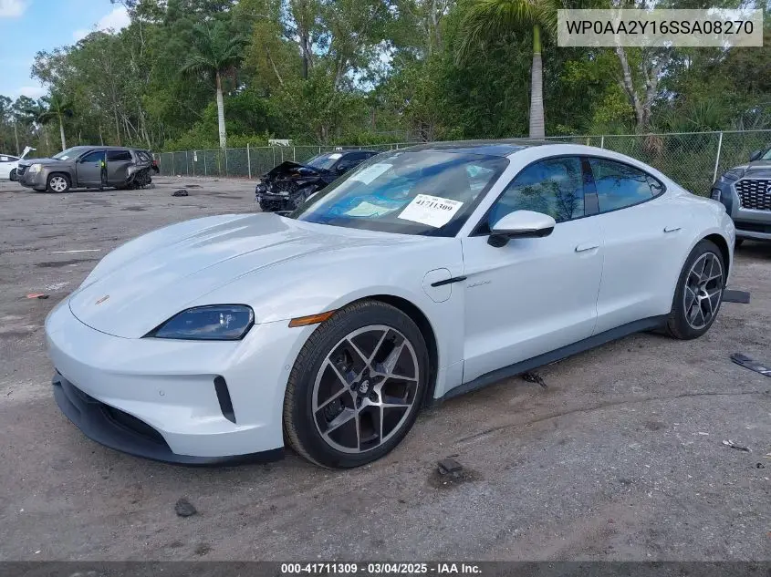 2025 Porsche Taycan VIN: WP0AA2Y16SSA08270 Lot: 41711309