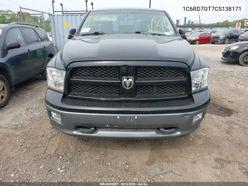 2012 Ram 1500 Slt VIN: 1C6RD7GT7CS138171 Lot: 42250287