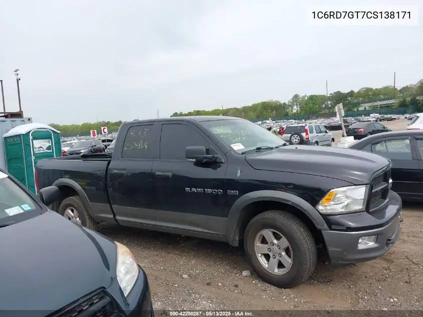 2012 Ram 1500 Slt VIN: 1C6RD7GT7CS138171 Lot: 42250287